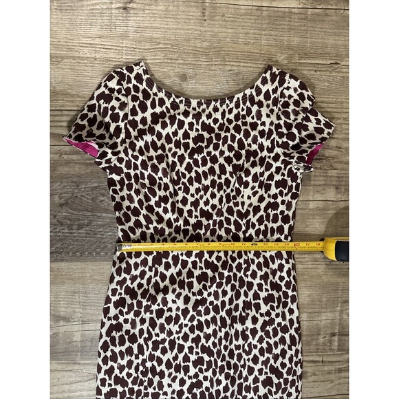 J. Crew Dress 10 Brown Animal Print Lined Sheath NWOT - Picture 5 of 5